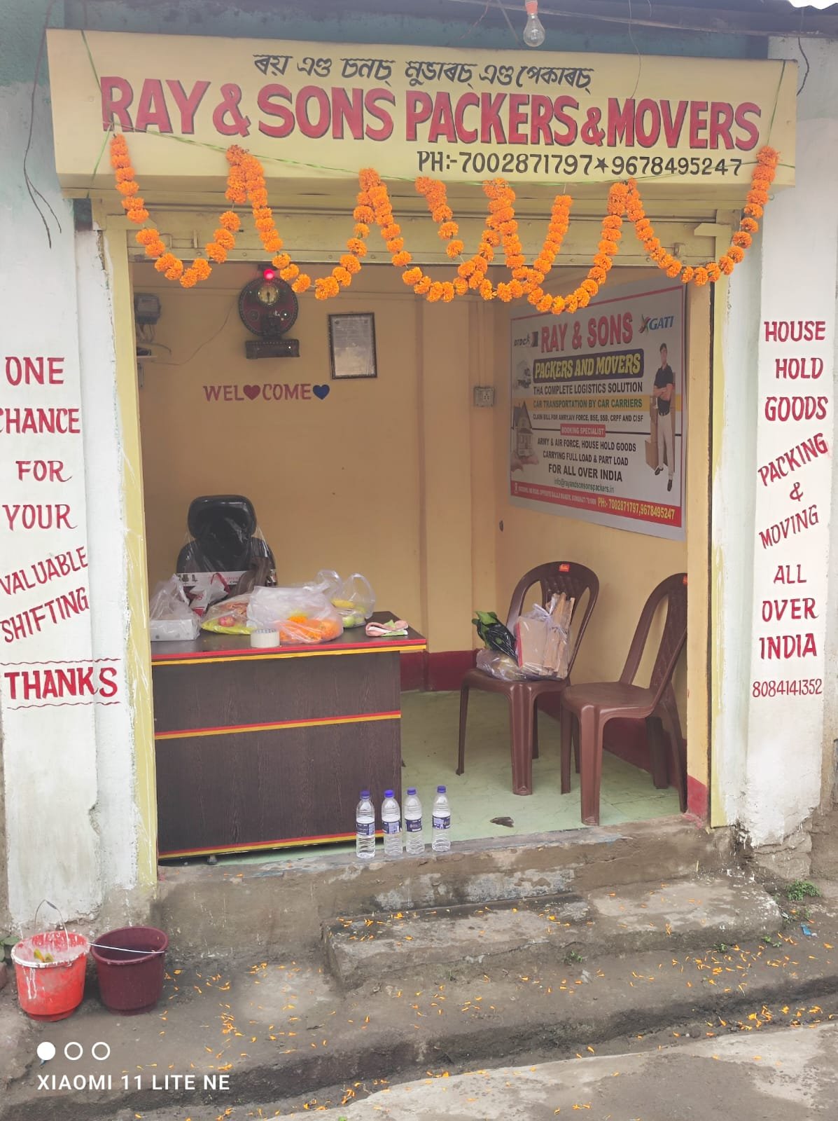 Labeled boxes ready for moving